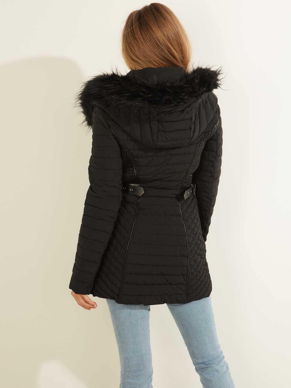 Black Women's Guess Oxana Quilted Jackets Australia Sale | 814TCKLWD