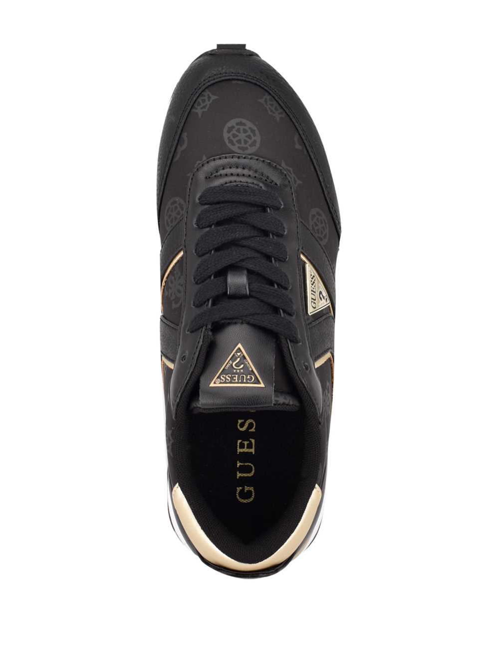 Black Women's Guess Peony Logo Sneakers Australia Sale | 037MCVDIJ