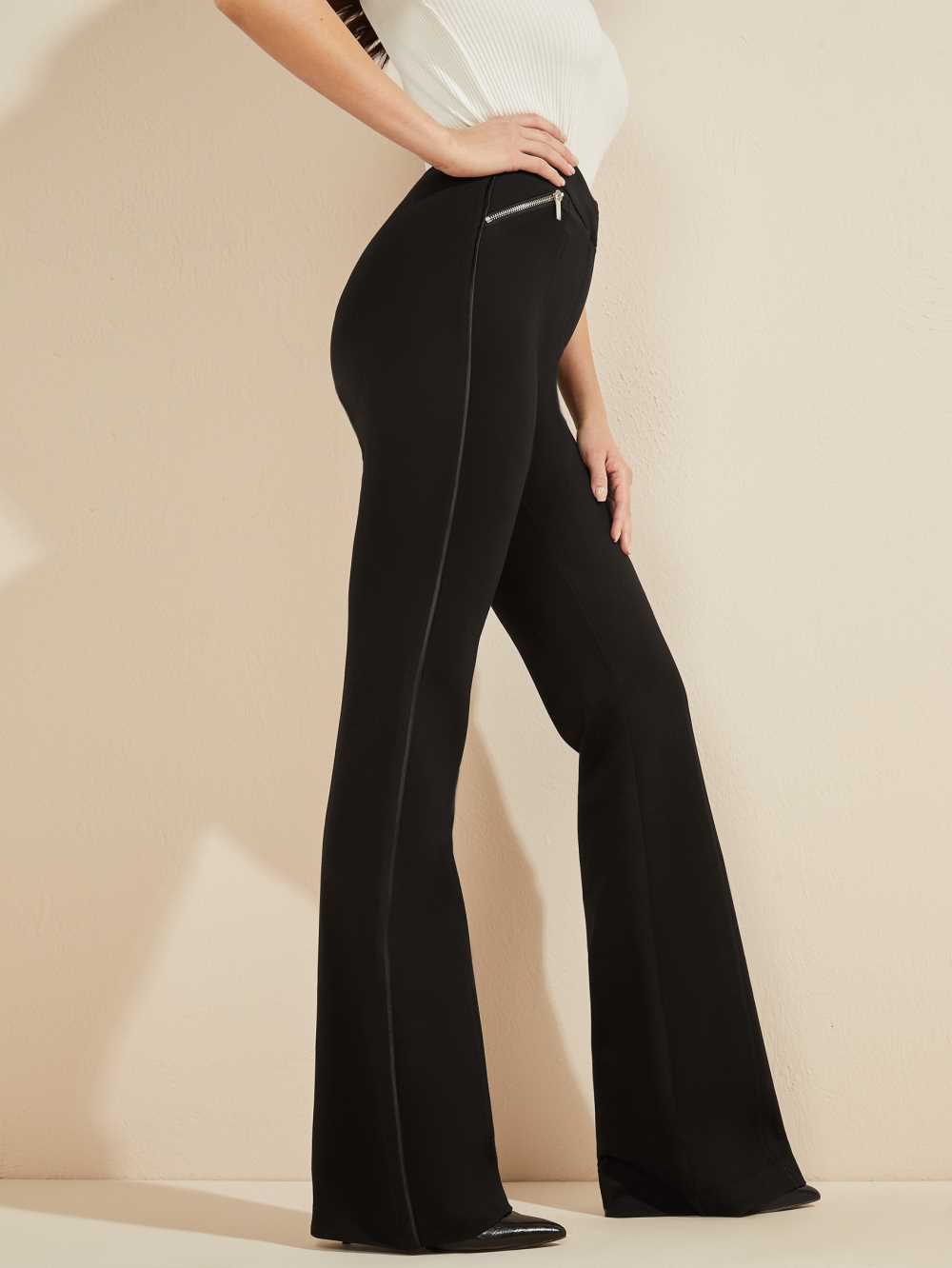 Black Women's Guess Ponte Pants Australia Sale | 963YHAULV