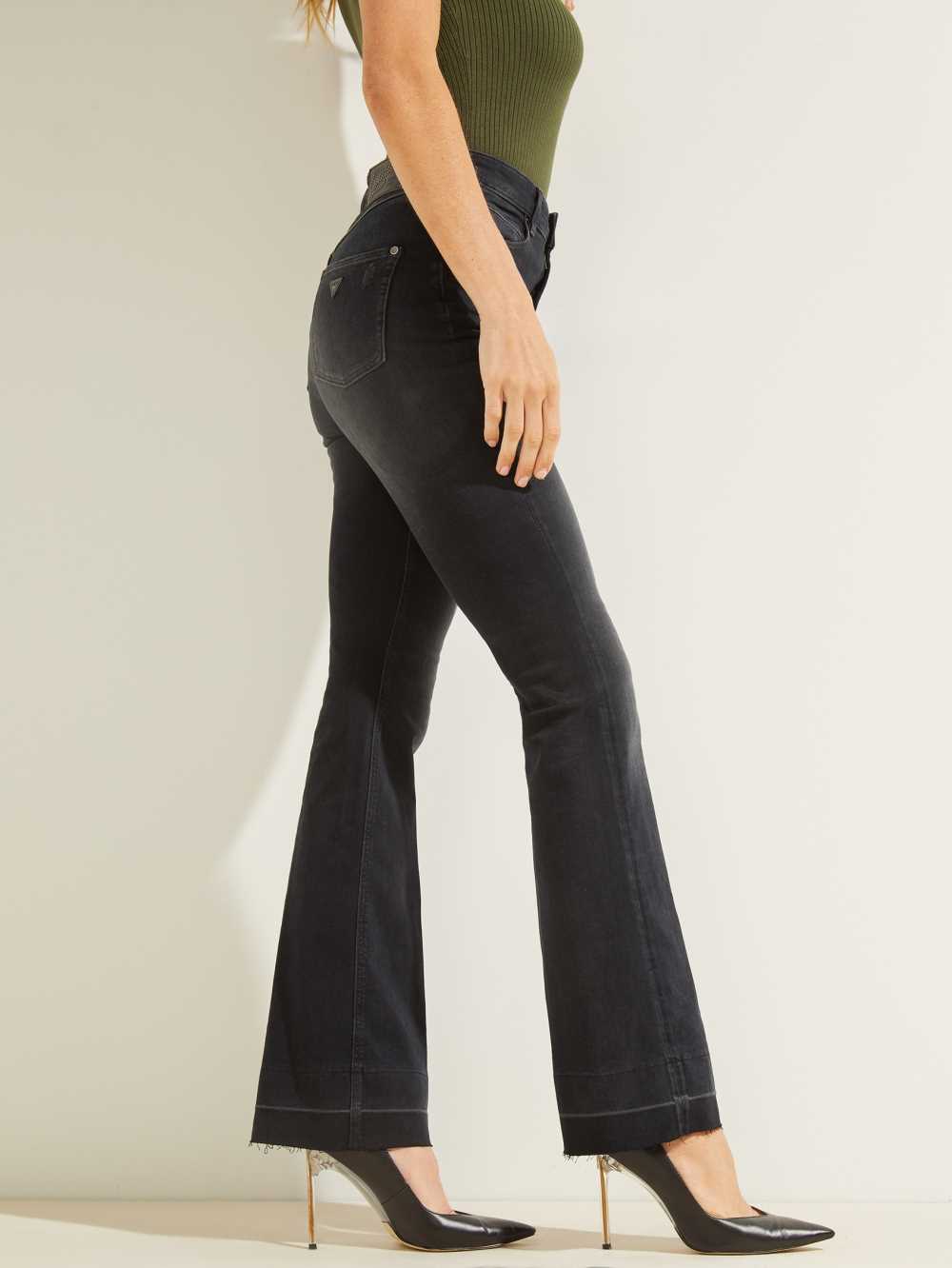 Black Women's Guess Pop '70s Bootcut Jeans Australia Sale | 825FQOBJP