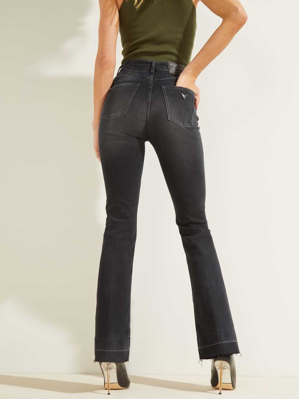 Black Women's Guess Pop '70s Bootcut Jeans Australia Sale | 825FQOBJP