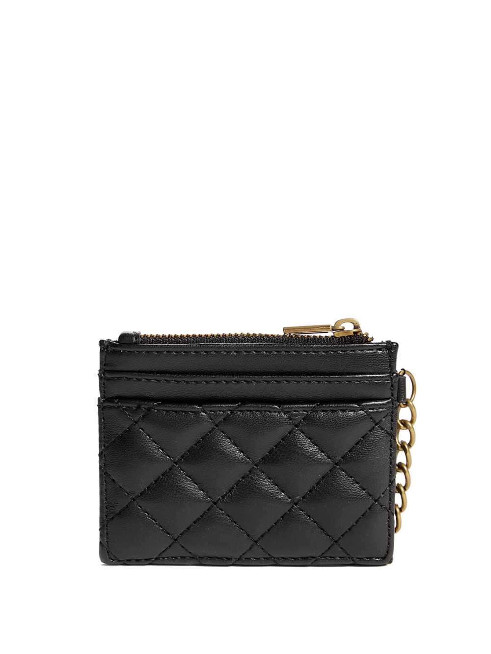 Black Women's Guess Quilted Card Holder Wallets Australia Sale | 682DZKENV