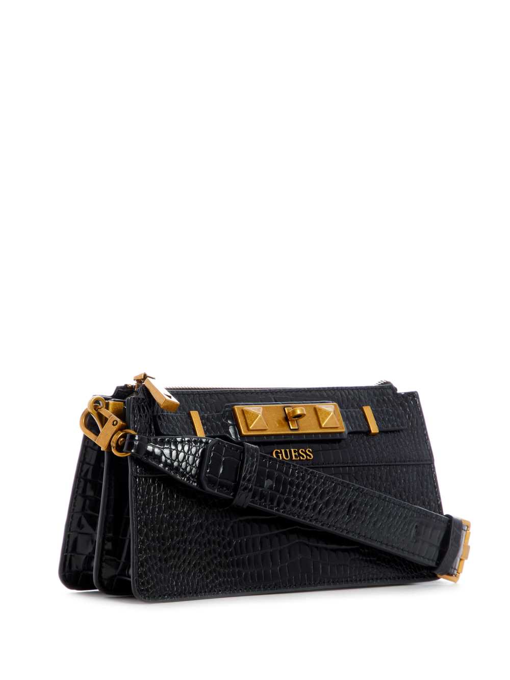 Black Women's Guess Raffie Mini Crossbody Bags Australia Sale | 061JMUXHD