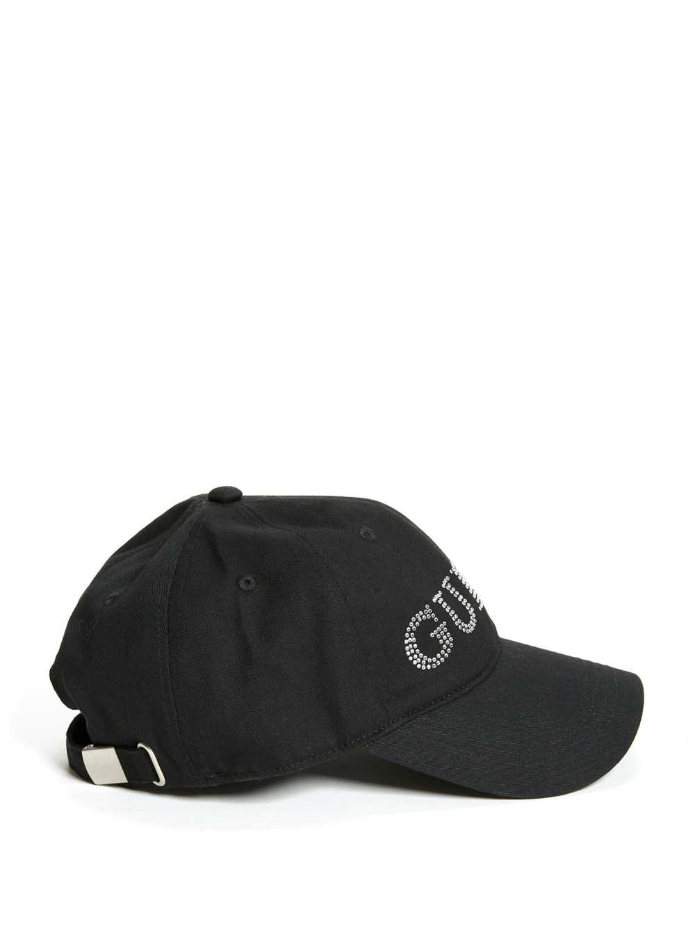 Black Women's Guess Rhinestone Logo Baseball Hats Australia Sale | 637FWUPMB