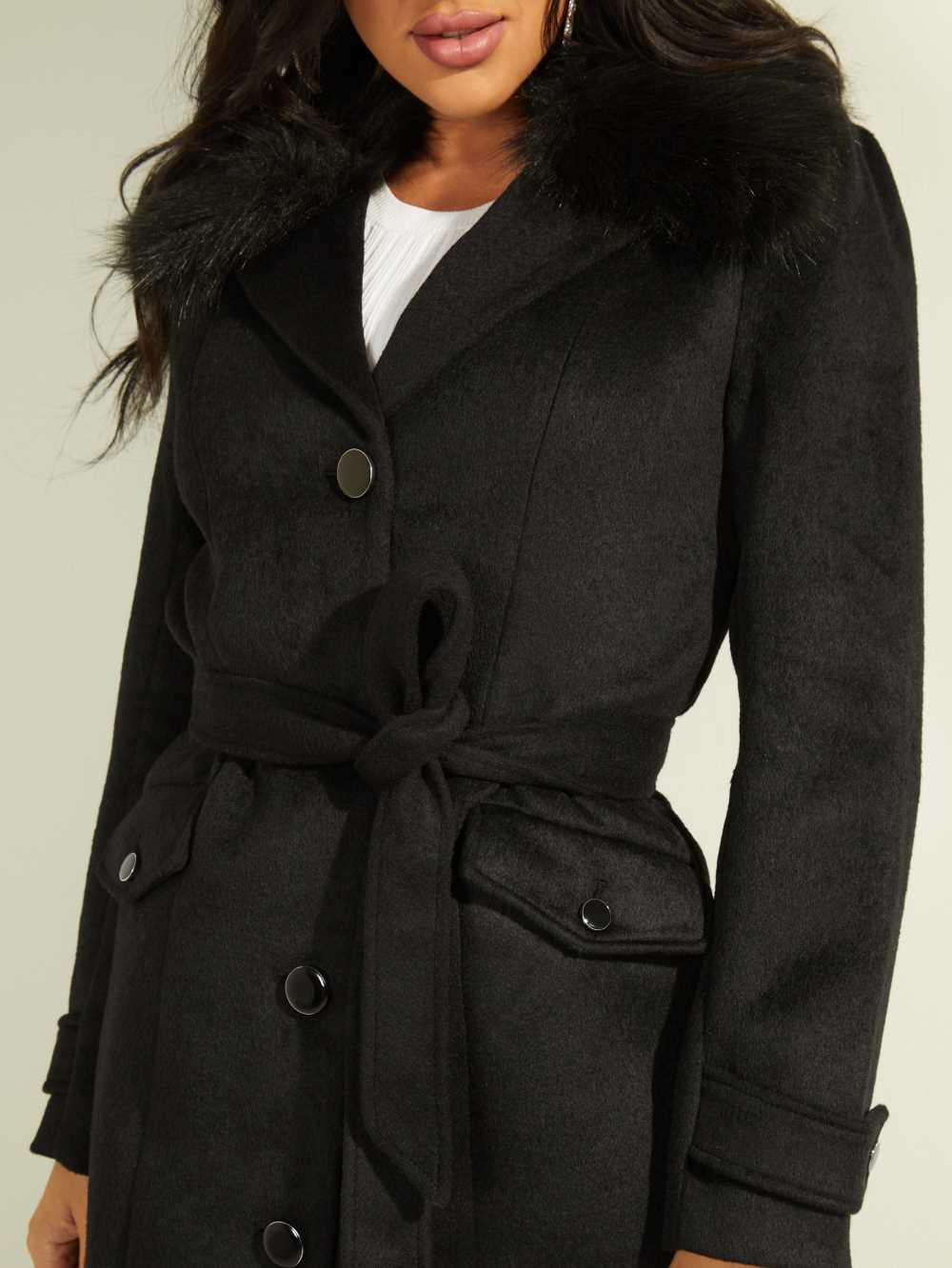 Black Women's Guess Ruby Coats Australia Sale | 609AIVXHG