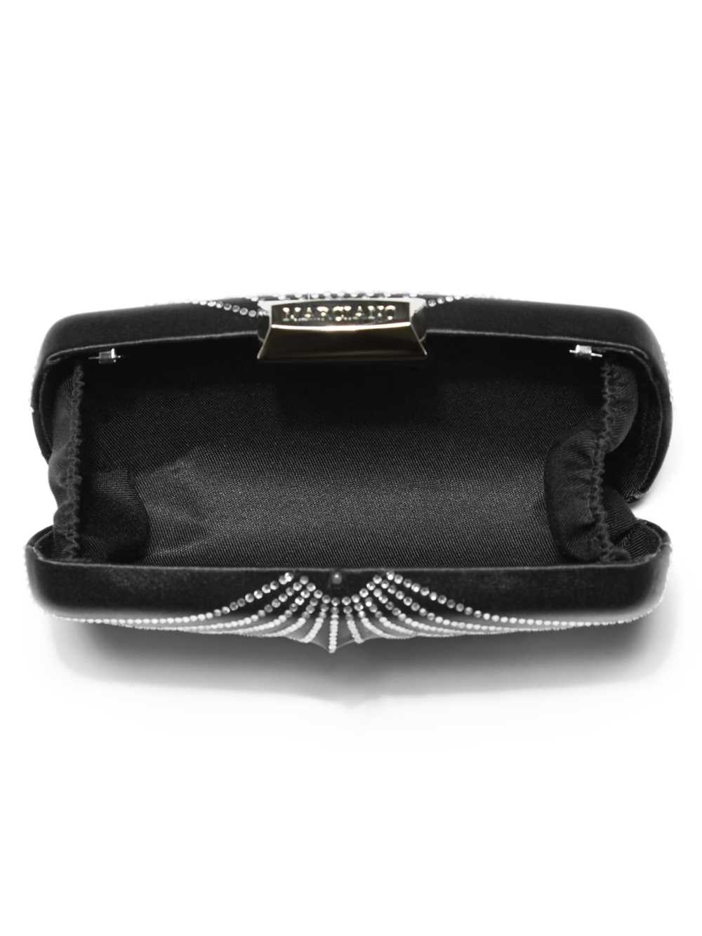 Black Women's Guess Satin Rhinestone Clutch Handbags Australia Sale | 627PCKYHX