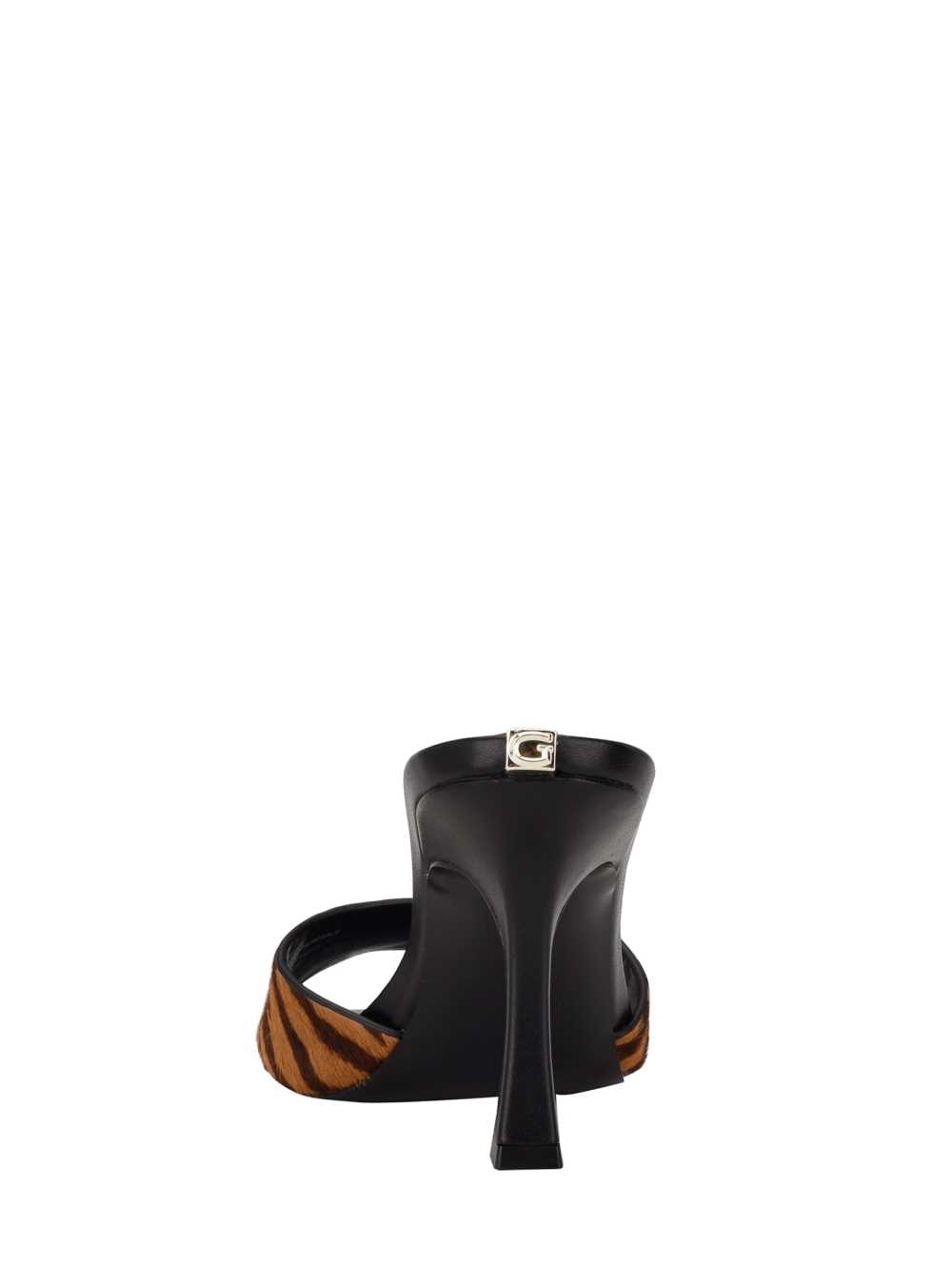 Black Women's Guess Seldiey Square-Toe Tiger Mules Mules Australia Sale | 904TEVCFI