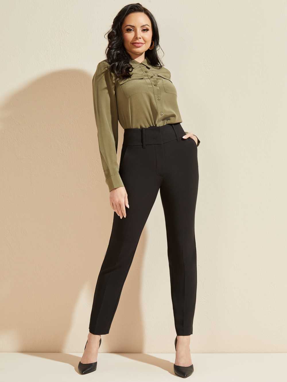 Black Women's Guess Shelly Pants Australia Sale | 934LCZUPK