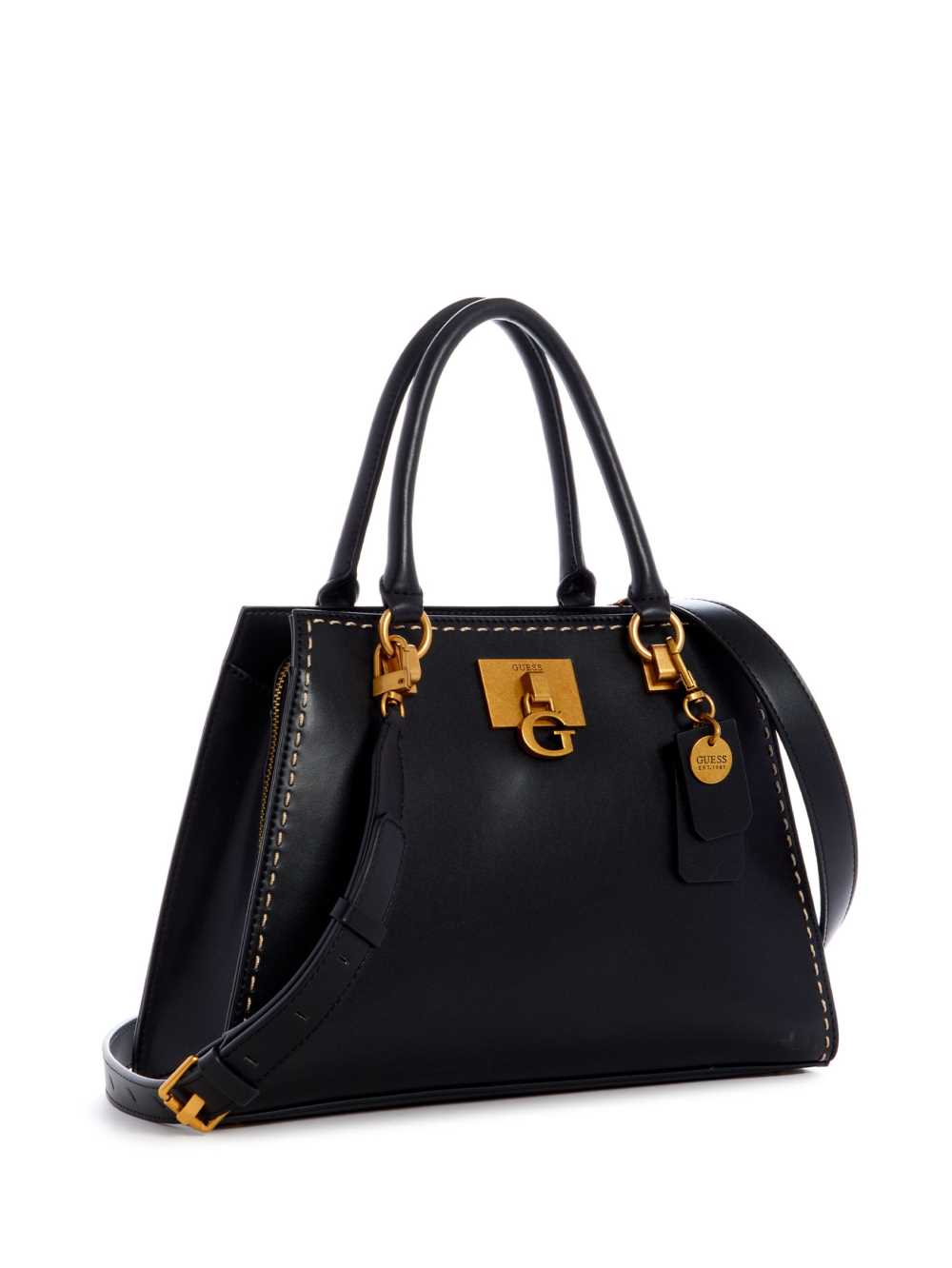 Black Women's Guess Stephi Girlfriend Satchel Bags Australia Sale | 402OEVIJA