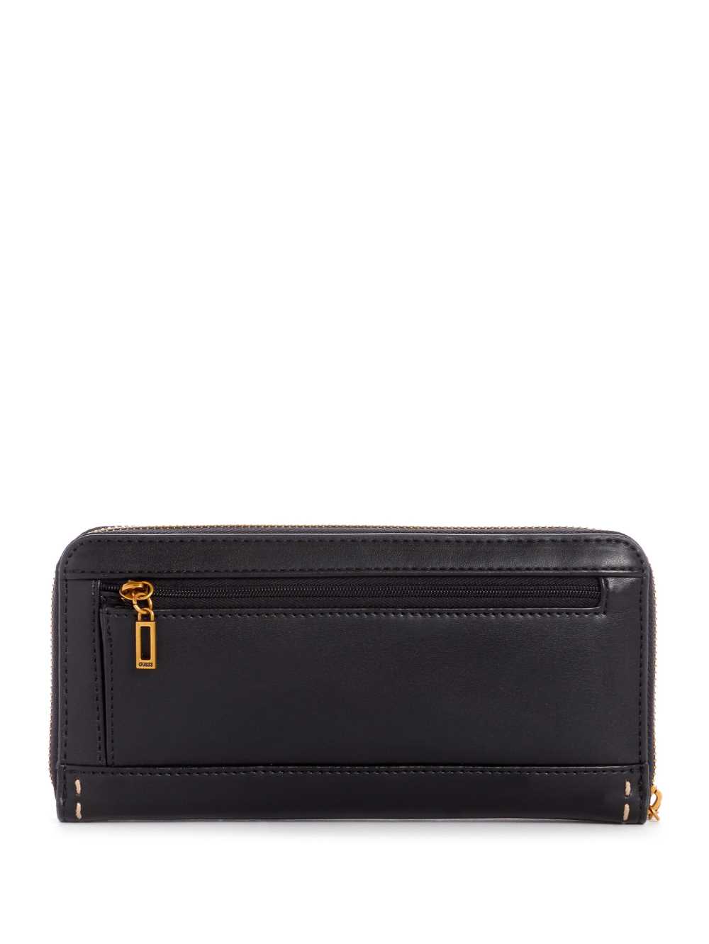 Black Women's Guess Stephi Large Zip-Around Wallets Australia Sale | 803QAJVWI