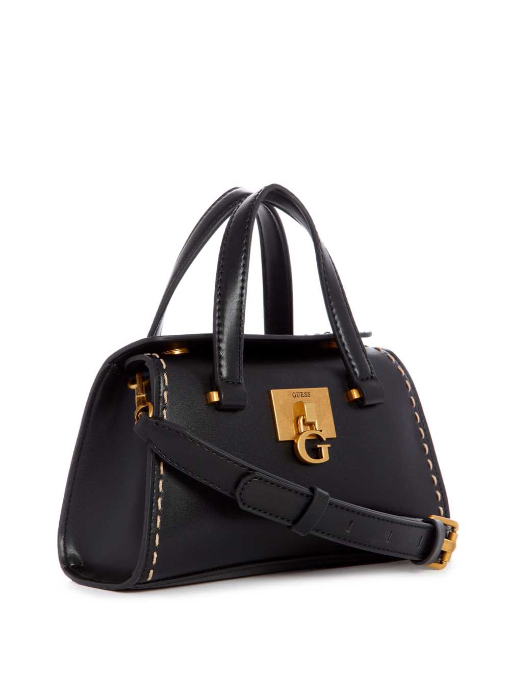 Black Women's Guess Stephi Mini Satchel Bags Australia Sale | 145JDRQOS