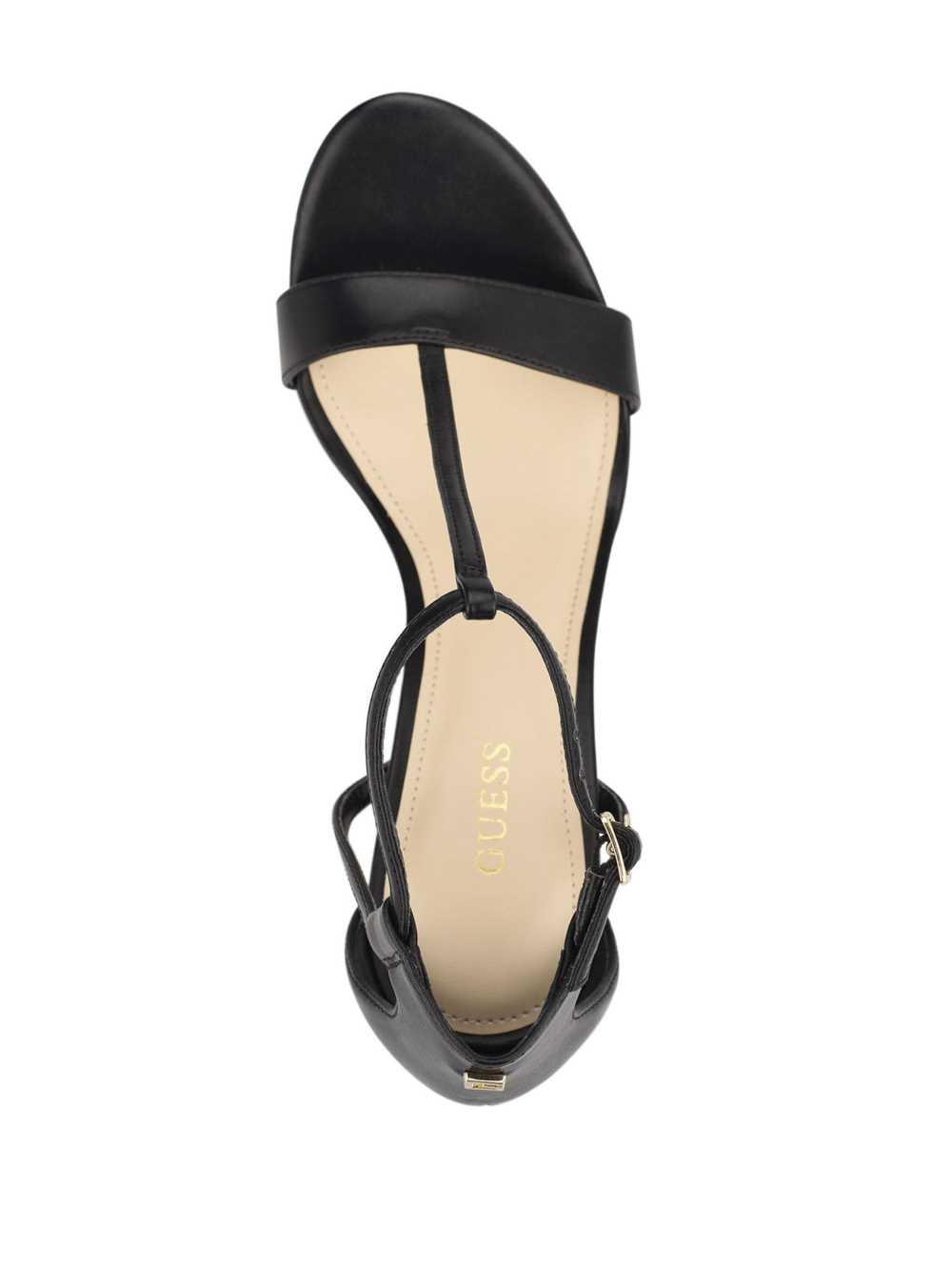 Black Women's Guess Tecru T-Strap Stilettos Heels Sandals Australia Sale | 470JOCTZI