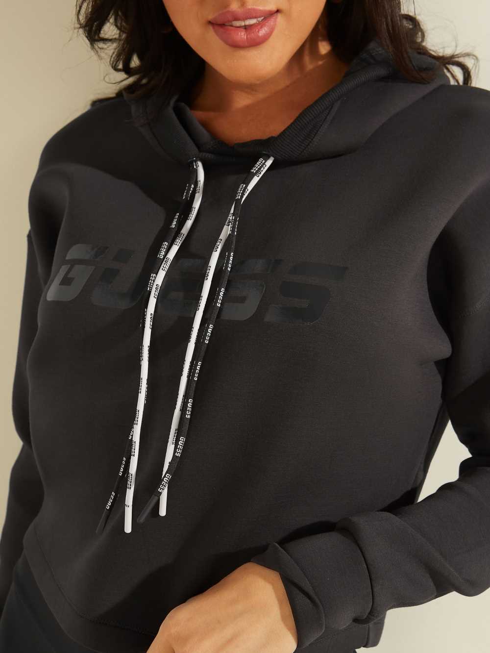 Blue Deep Grey Women's Guess Double Drawstring Hooded Sweatshirt Australia Sale | 927OKGVLU