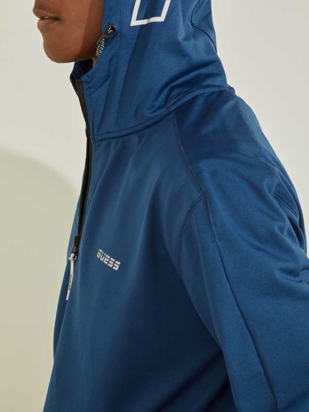 Blue Men's Guess Eco Hal Hoodie Australia Sale | 047XDHSAM