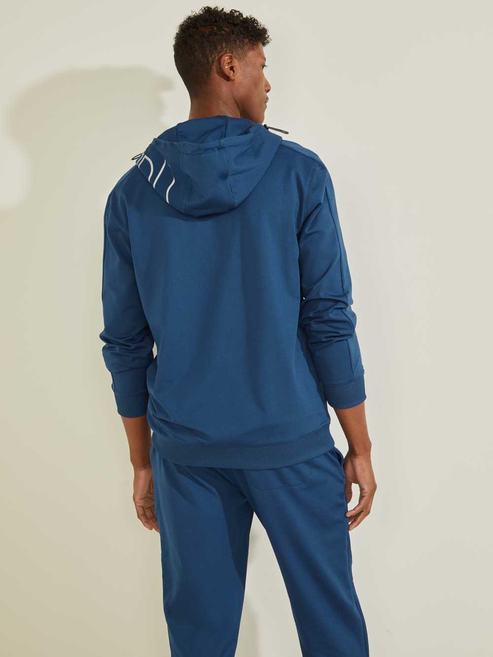 Blue Men's Guess Eco Hal Hoodie Australia Sale | 047XDHSAM