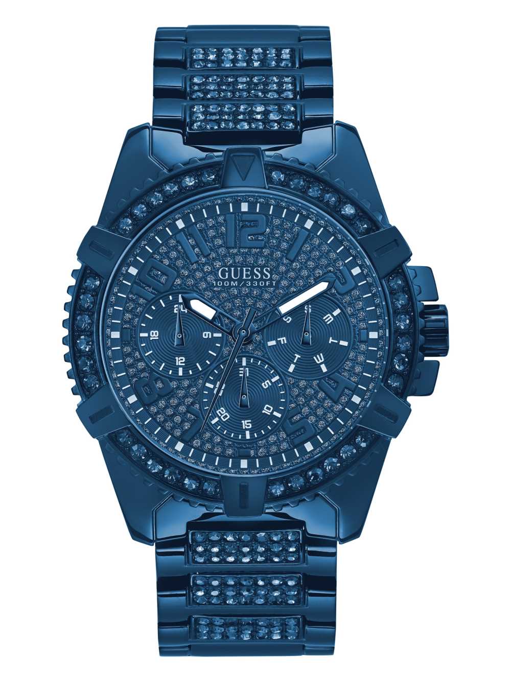 Blue Men\'s Guess Sport Multifunction Watches Australia Sale | 532QCZPBI