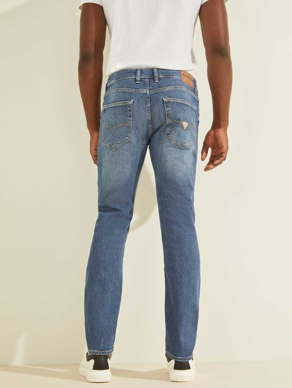 Blue White Men's Guess Eco Angels Skinny Jeans Australia Sale | 902MPDRNQ