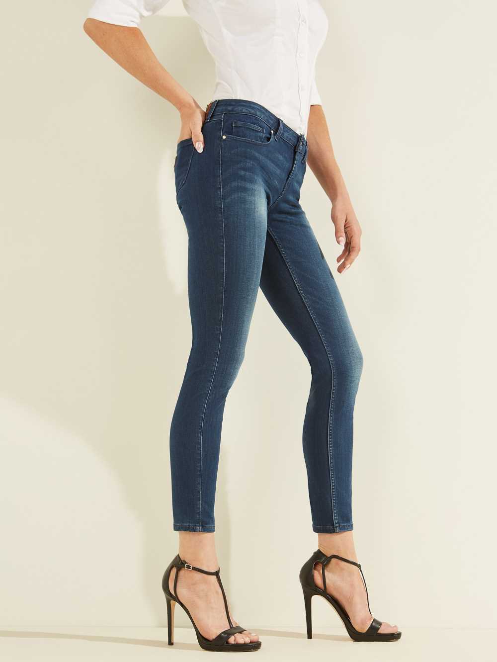 Blue Women's Guess Eco 1981 Skinny Jeans Australia Sale | 234MARSOZ