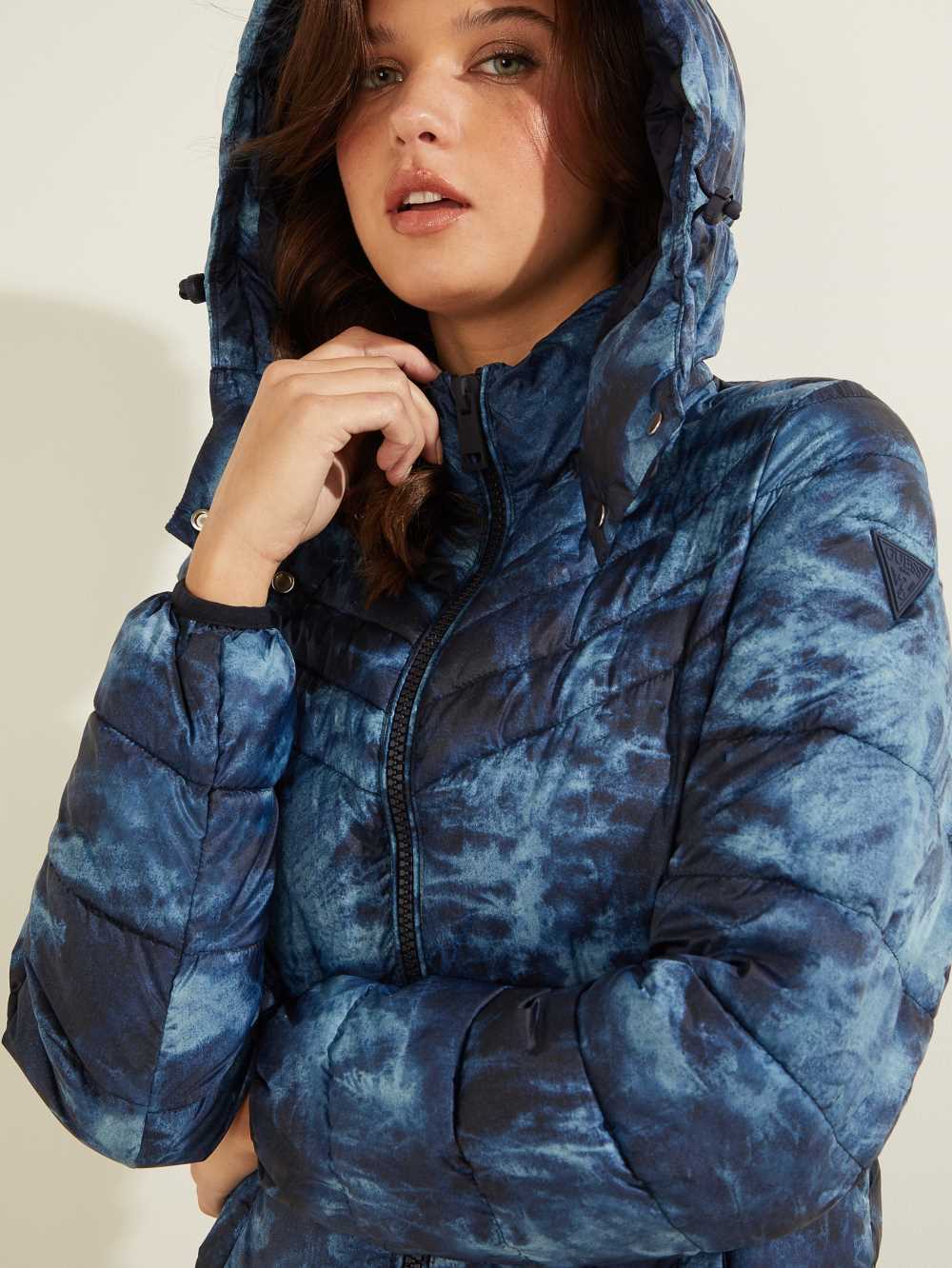 Blue Women's Guess OTTAVIA PUFFER Jackets Australia Sale | 241MDWRCX