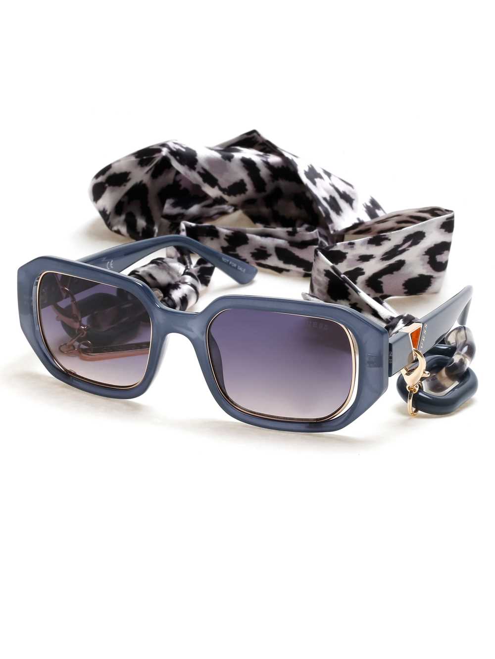 Blue Women's Guess Rectangle Sunglasses Australia Sale | 012YXSAUZ