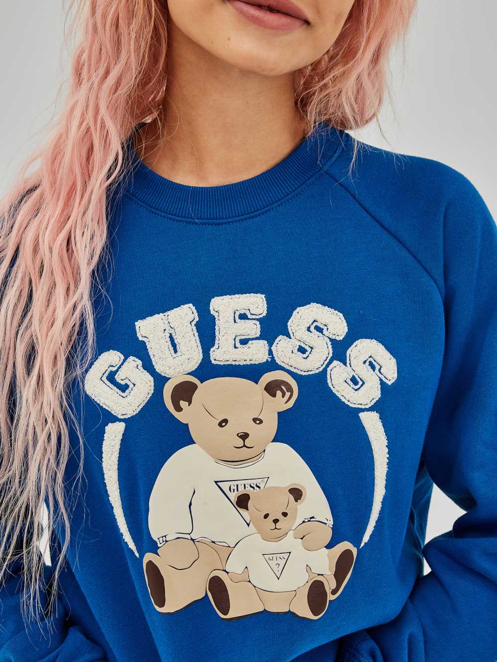 Blue Women's Guess Spence Sweatshirt Australia Sale | 951LPKNUB