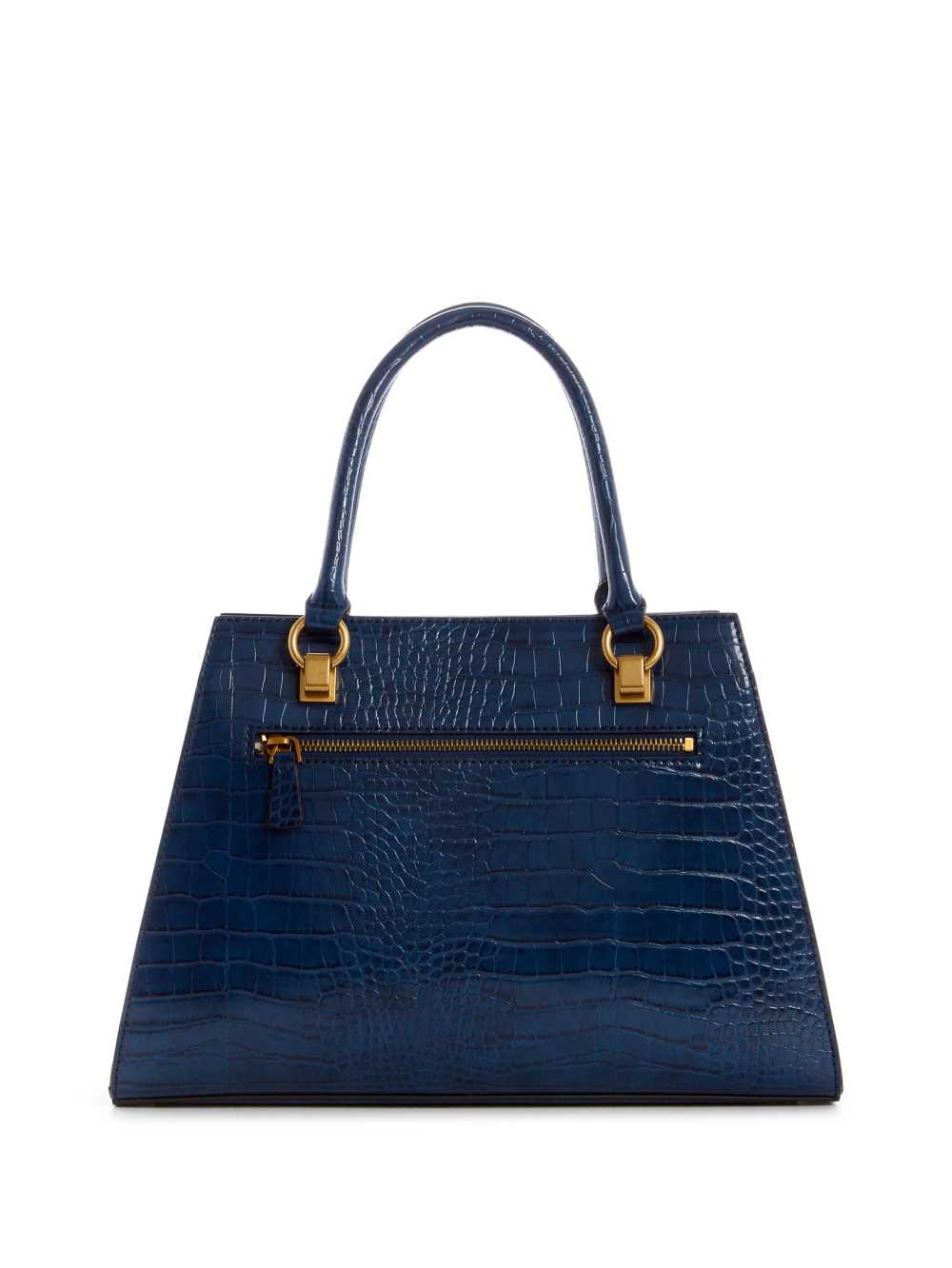 Blue Women's Guess Stephi Croc Girlfriend Satchel Bags Australia Sale | 865ZBMXTQ