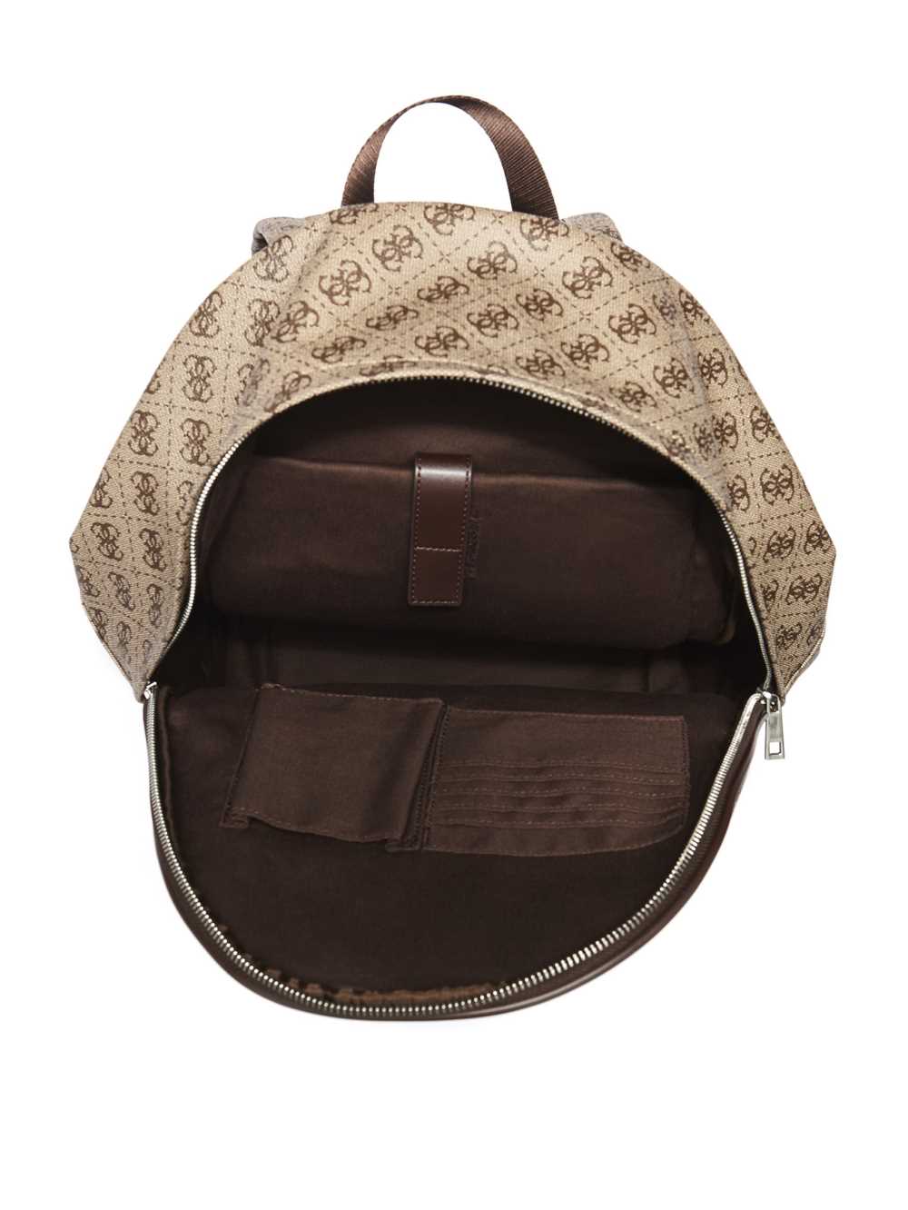 Brown Men's Guess Kevin Logo-Print Backpack Australia Sale | 284WXCILJ