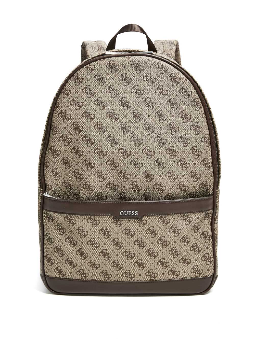 Brown Men\'s Guess Kevin Logo-Print Backpack Australia Sale | 284WXCILJ