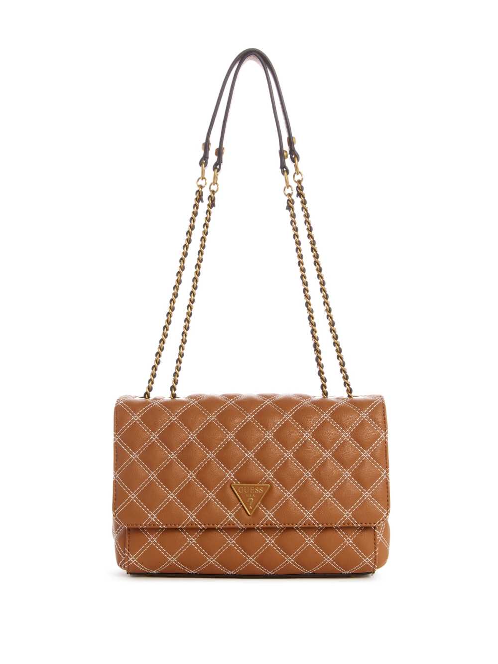 Brown Women\'s Guess Cessily Quilted Convertible Crossbody Bags Australia Sale | 413QTRYZV