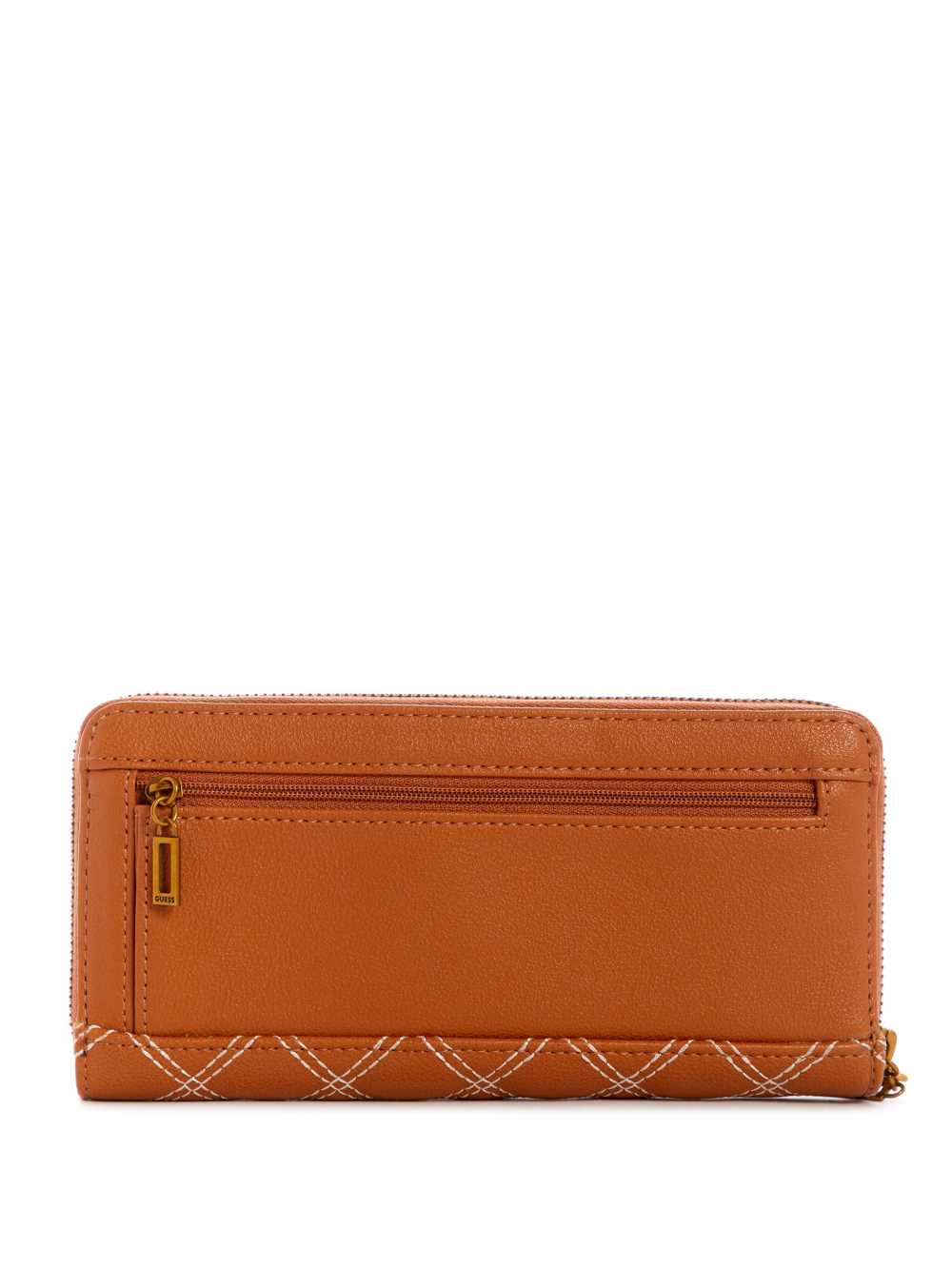 Brown Women's Guess Cessily Quilted Large Zip-Around Wallets Australia Sale | 035EVFGMZ