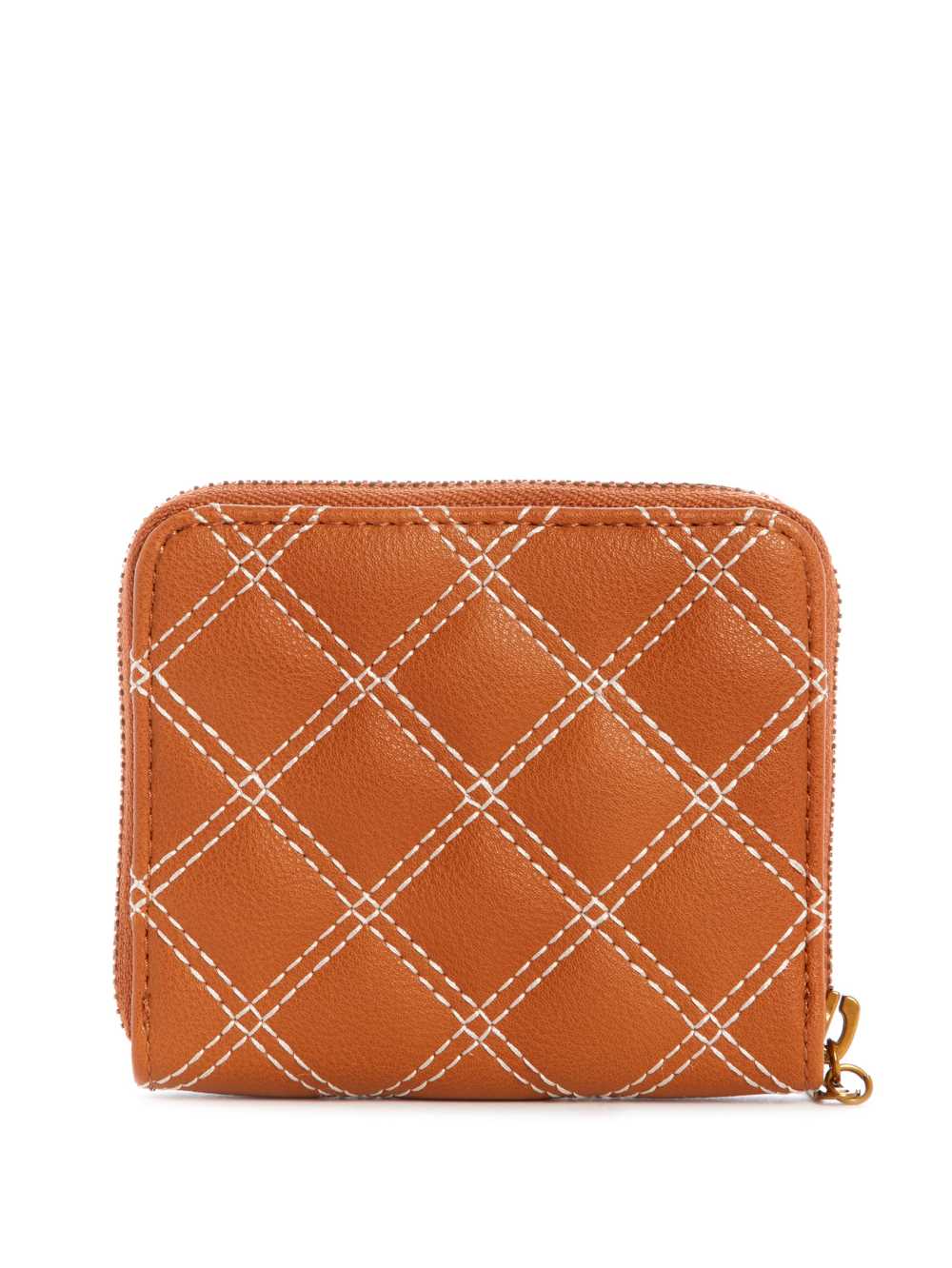 Brown Women's Guess Cessily Quilted Small Zip-Around Wallets Australia Sale | 134XBJZUR