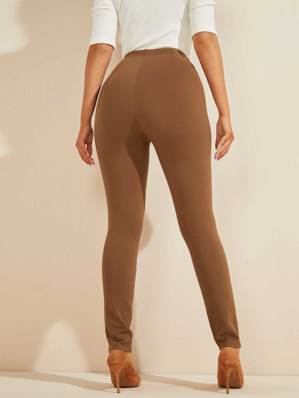 Brown Women's Guess Jane Ponte Leggings Australia Sale | 021YOPAKV