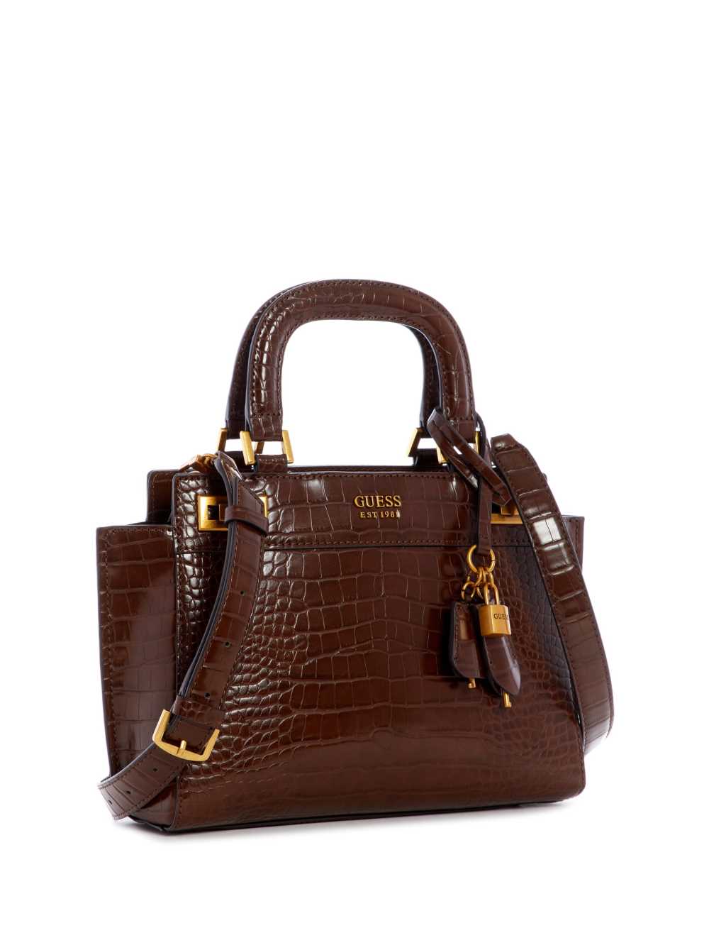 Brown Women's Guess Katey Girlfriend Satchel Bags Australia Sale | 473HMITYV