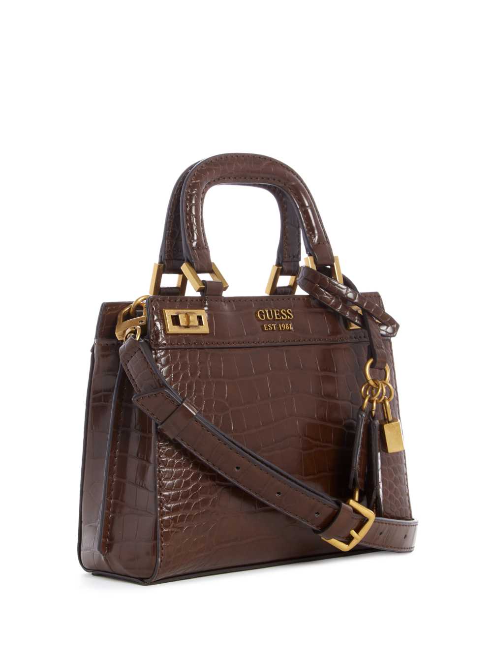 Brown Women's Guess Katey Mini Satchel Bags Australia Sale | 308MXKIQJ