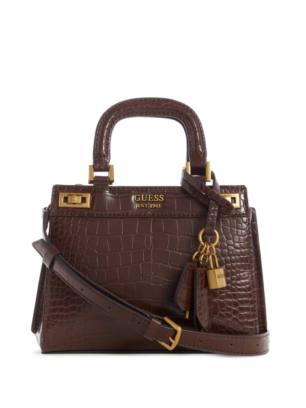 Brown Women\'s Guess Katey Mini Satchel Bags Australia Sale | 308MXKIQJ