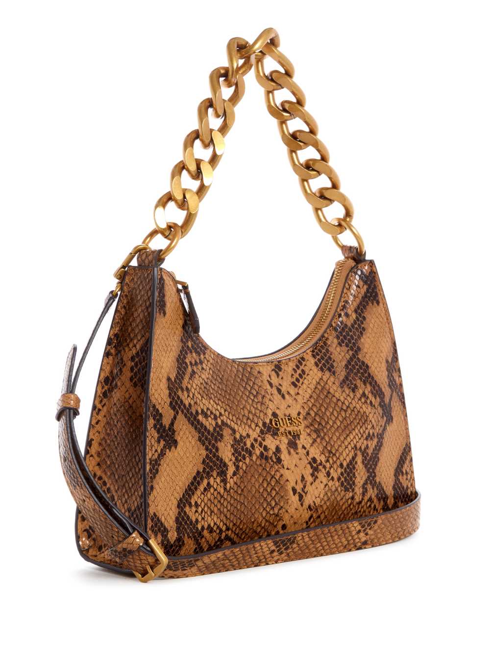 Brown Women's Guess Tullia Python Hobo Bag Shoulder Bags Australia Sale | 054RYPGVU