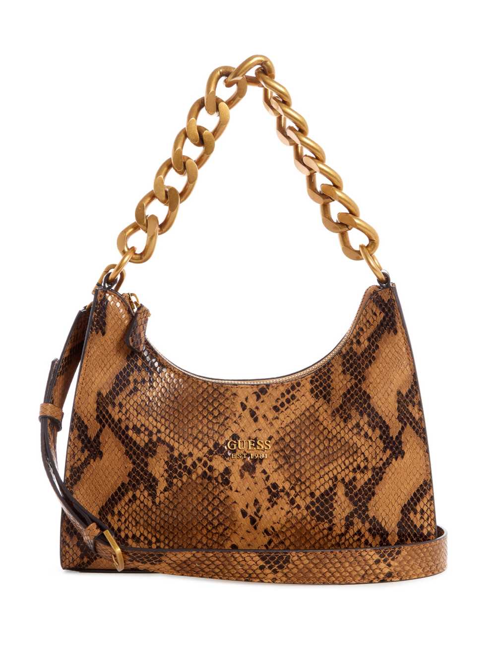 Brown Women\'s Guess Tullia Python Hobo Bag Shoulder Bags Australia Sale | 054RYPGVU