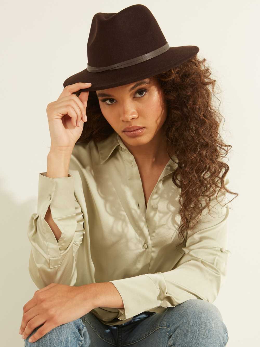 Brown Women's Guess Vickie Wide Brim Hats Australia Sale | 463EQICVH