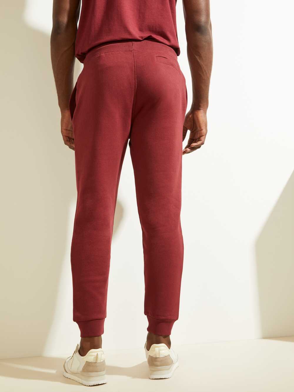 Burgundy Men's Guess Eco Aldwin Sweatpants Australia Sale | 548FWSVZQ