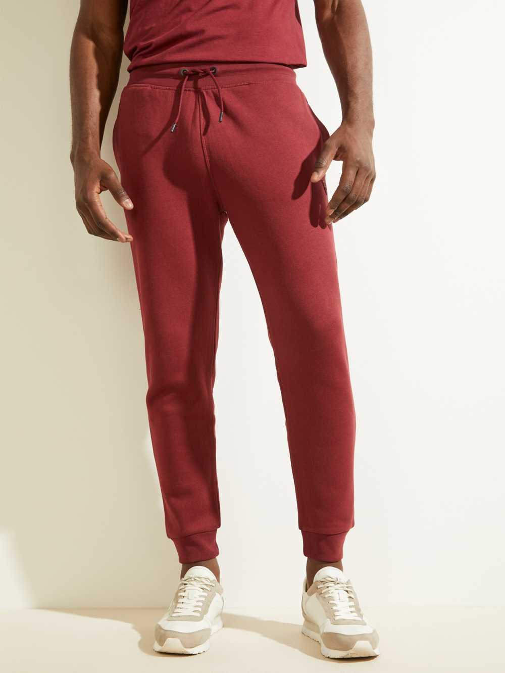 Burgundy Men\'s Guess Eco Aldwin Sweatpants Australia Sale | 548FWSVZQ