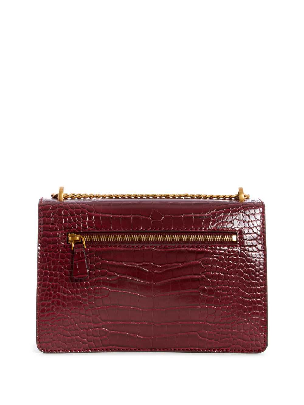 Burgundy Women's Guess Katey Croc Convertible Crossbody Bags Australia Sale | 256YJMCOV