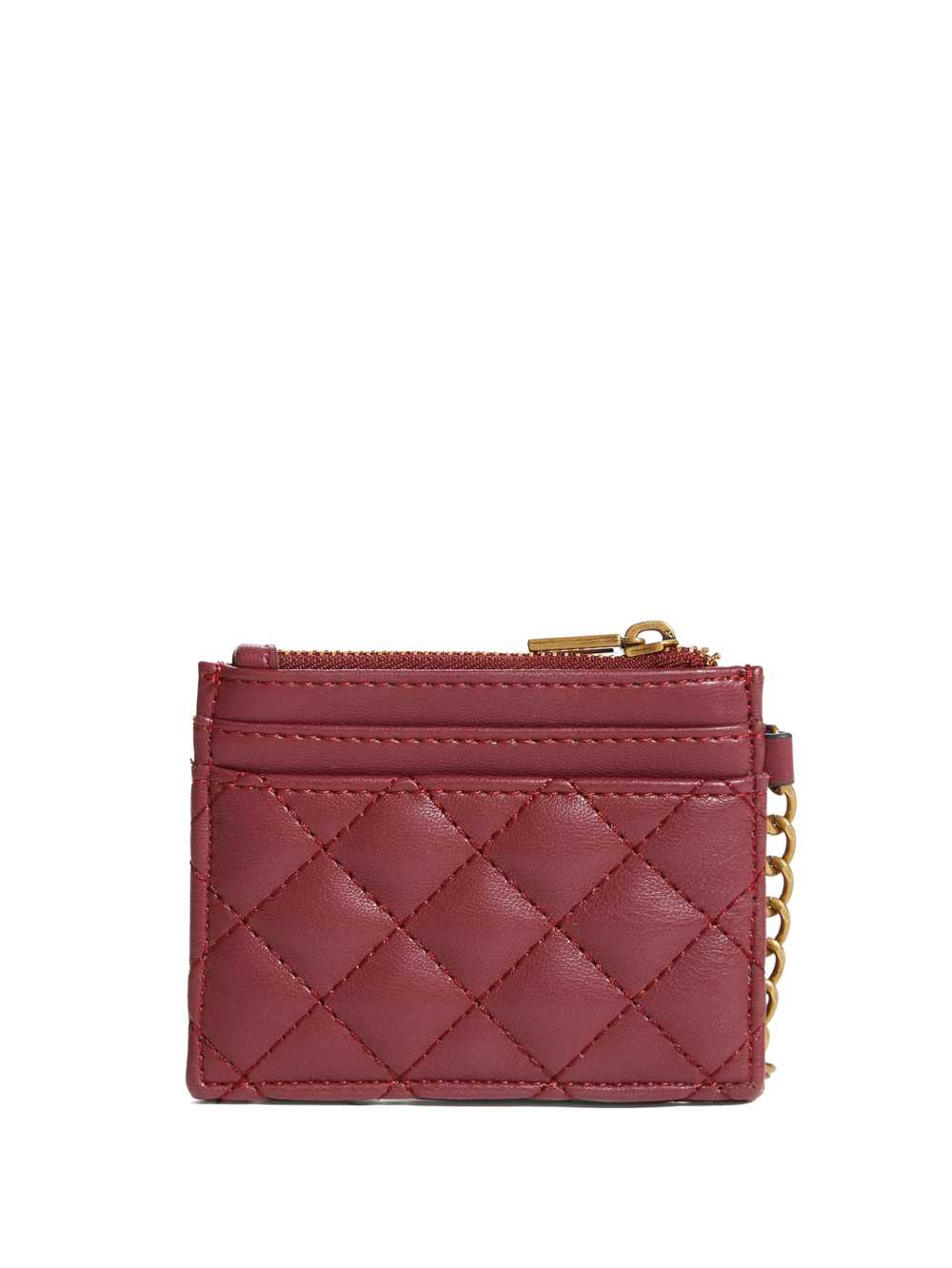 Burgundy Women's Guess Quilted Card Holder Wallets Australia Sale | 150XAMGJB