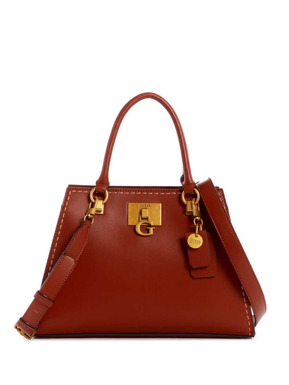 Burgundy Women\'s Guess Stephi Girlfriend Satchel Bags Australia Sale | 018PDAVFO