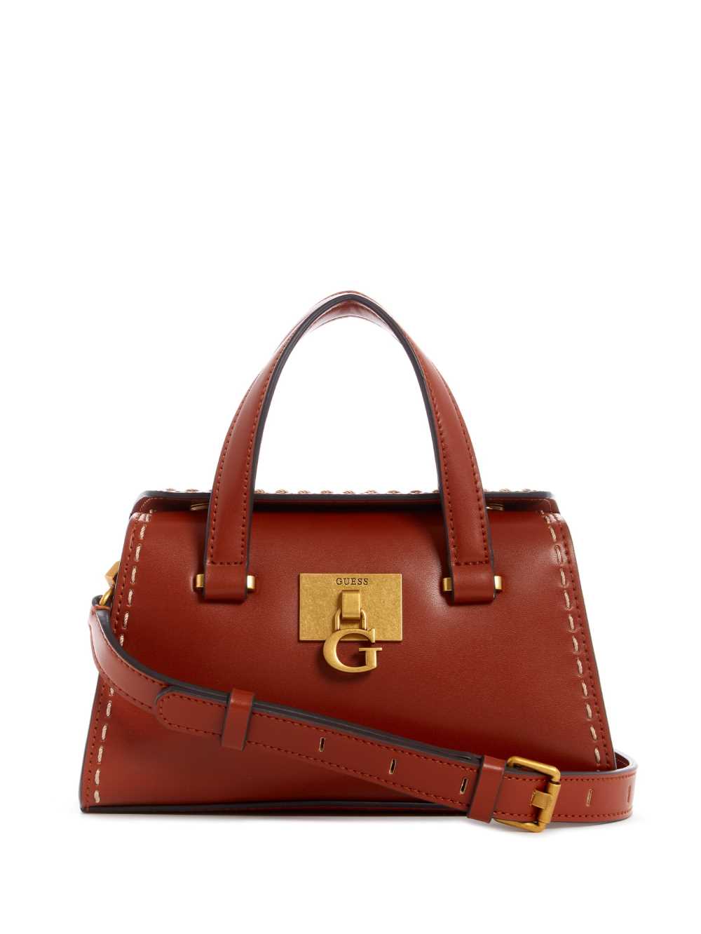 Burgundy Women\'s Guess Stephi Mini Satchel Bags Australia Sale | 974MPRIQA