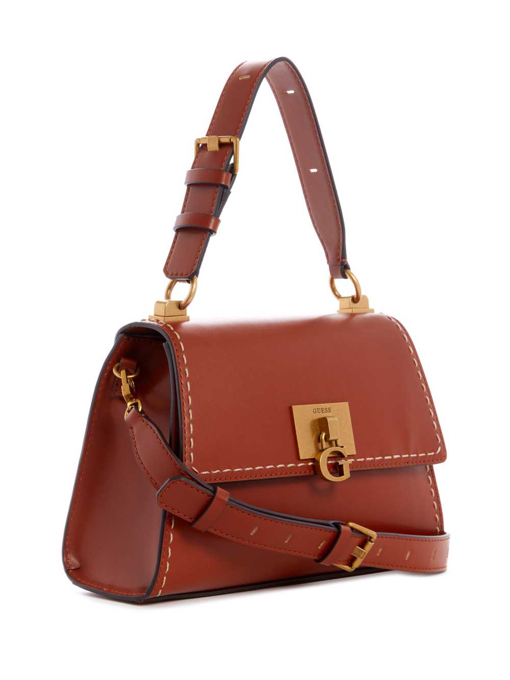 Burgundy Women's Guess Stephi Top-Handle Bag Shoulder Bags Australia Sale | 024BJYPUW