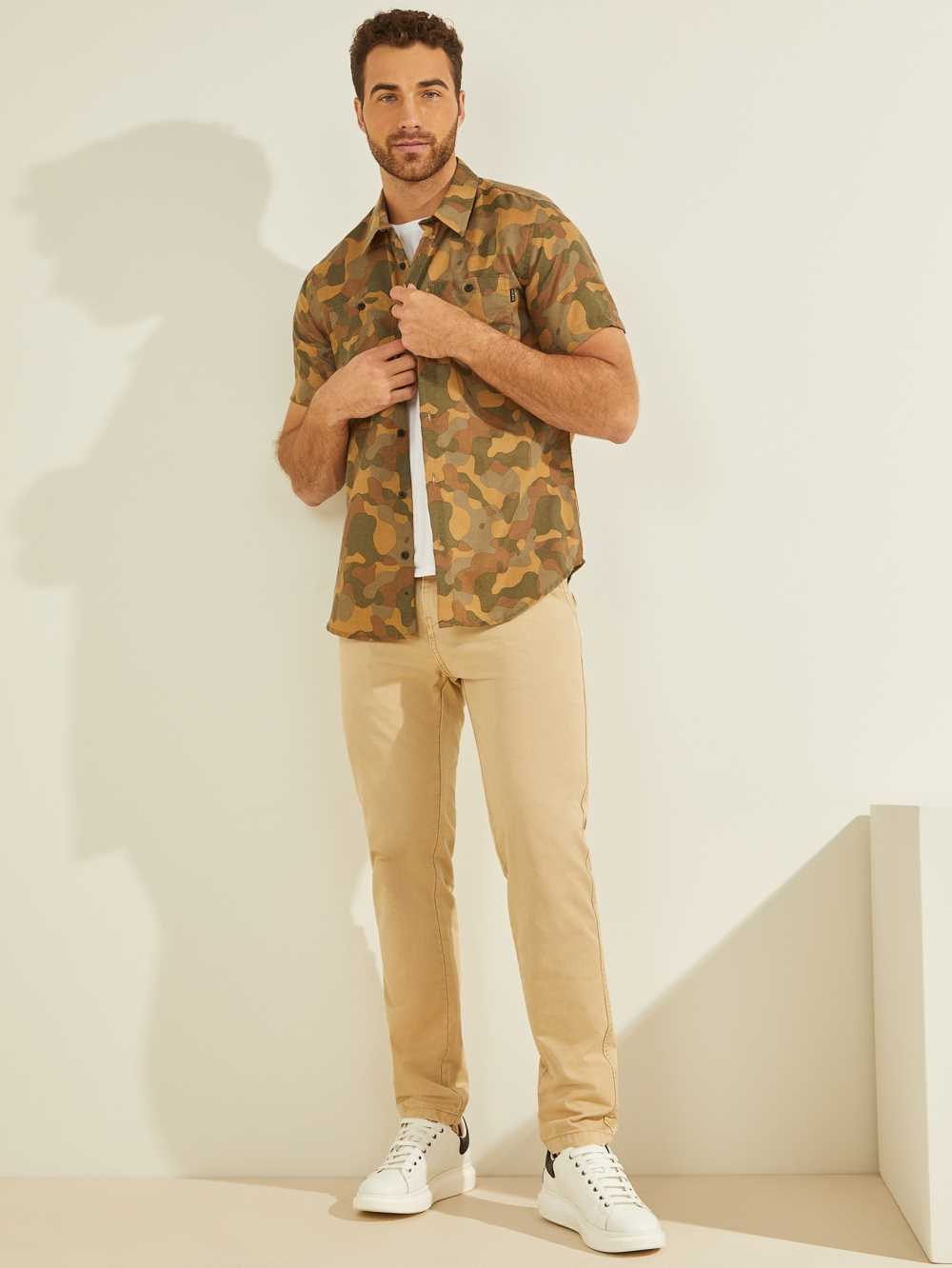 Camo Men's Guess Crafted Camo Shirts Australia Sale | 798YLJUCD