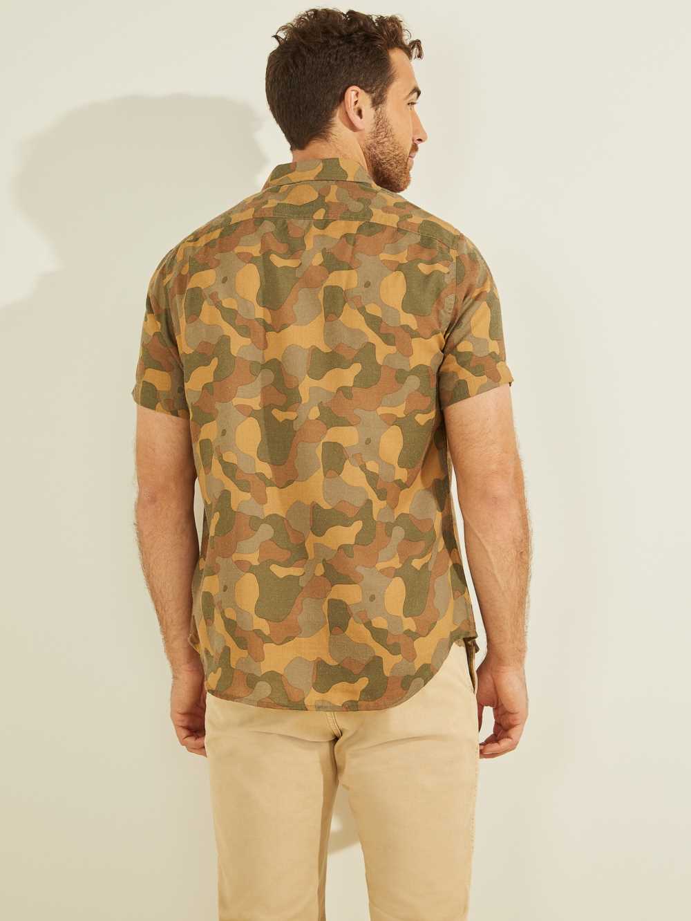 Camo Men's Guess Crafted Camo Shirts Australia Sale | 798YLJUCD