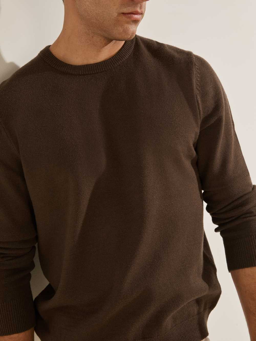 Chocolate Brown Men's Guess Eco Liam Crew Sweaters Australia Sale | 726UNWBGA