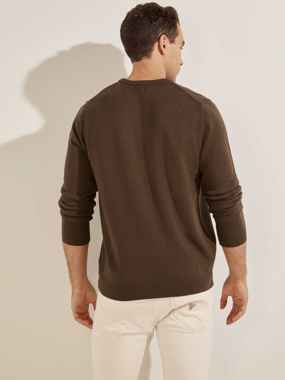 Chocolate Brown Men's Guess Eco Liam Crew Sweaters Australia Sale | 726UNWBGA