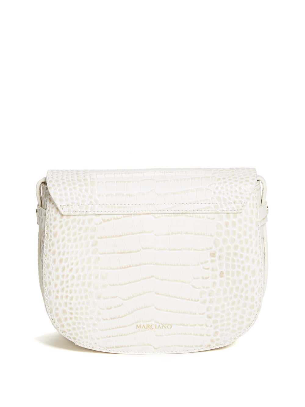 Cream Women's Guess Crocodile Saddle Bag Handbags Australia Sale | 873ZQIBPR